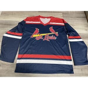 ST LOUIS CARDINALS Fox Sports Midwest Adult Navy Promotional Hockey Jersey XL